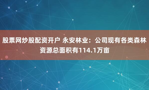 股票网炒股配资开户 永安林业：公司现有各类森林资源总面积有114.1万亩