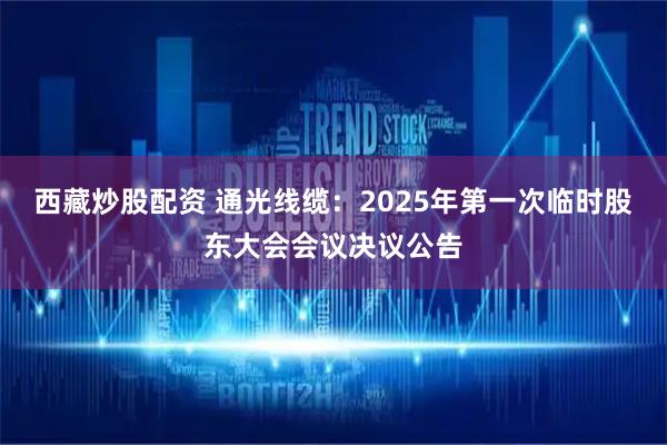 西藏炒股配资 通光线缆：2025年第一次临时股东大会会议决议公告