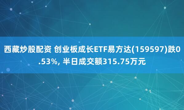 西藏炒股配资 创业板成长ETF易方达(159597)跌0.53%, 半日成交额315.75万元